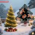 thumbnail image 2 of Stylish Metal Hanging Christmas Tree Wind Spinner - Festive Cartoon Rabbits & Green Foliage Design for Yard & Garden Decor, 2 of 7
