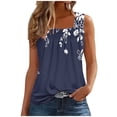 thumbnail image 2 of Wycnly Tank Top for Women Womens Summer Tops Loose Comfy Lightweight Pleated Swing Tank Tunic Casual Floral Print Sleeveless Shirts Girls Sleeveless Shirt, 2 of 4