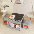 thumbnail image 1 of Bingirl 4-in-1 Table and Chair Set, Wooden Activity Table with 2Chairs/ Storage Drawer,Detachable Tabletop, for Kids Drawing, Reading, Crafts, Art,Homework,, 1 of 7