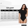 thumbnail image 5 of KLL Women 's Crew Neck Bodysuit Jumpsuits Black Print Short onesies Stretch T Shirts, 5 of 7