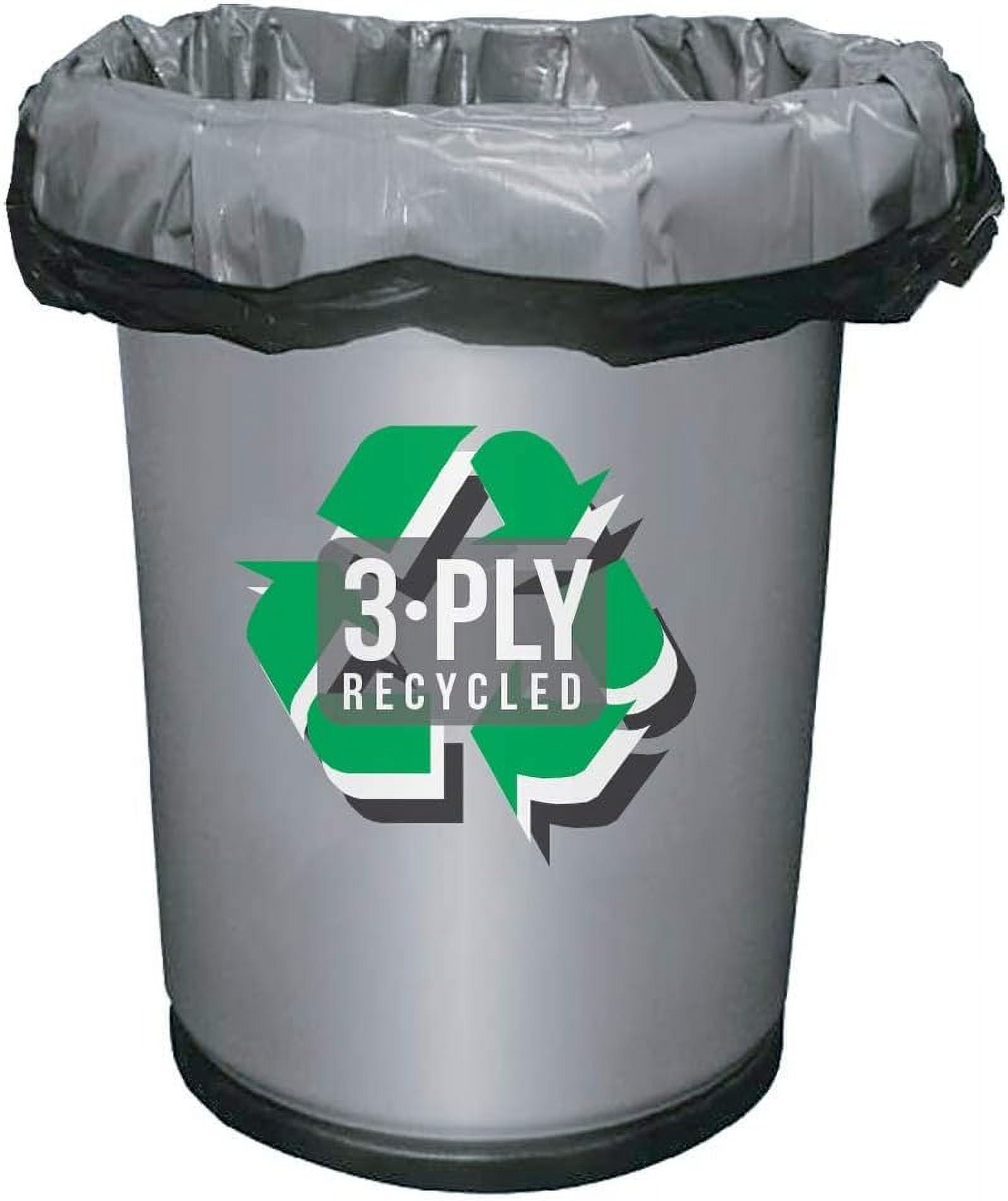 Aluf Plastics - COEX 3 Ply Garbage Bags, 20-30 Gallon, 1.5 Mil (eq), 30"x36", Black, 100 Count