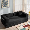 thumbnail image 1 of YINIX 78.6"  Sofa Couch with Two Pillows,  Comfy Modular Convertable Sofa Bed for Living Room, Black, 1 of 9