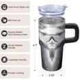 thumbnail image 3 of Double Wall 20oz Geometric Texture Tumbler with Handle, Insulated Stainless Steel Coffee Travel Mug Leak Proof with Straw, 3 of 5