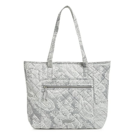 vera bradley women s performance twill vera tote bag cloud gray paisley