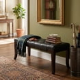 thumbnail image 3 of Roundhill Furniture Linon Leather Tufted Bench, Black, 3 of 10