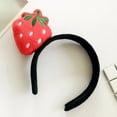 thumbnail image 4 of Anvazise Cute Girls Watermelon Strawberry Plush Headband Hairband Hair Hoop Accessory, 4 of 13