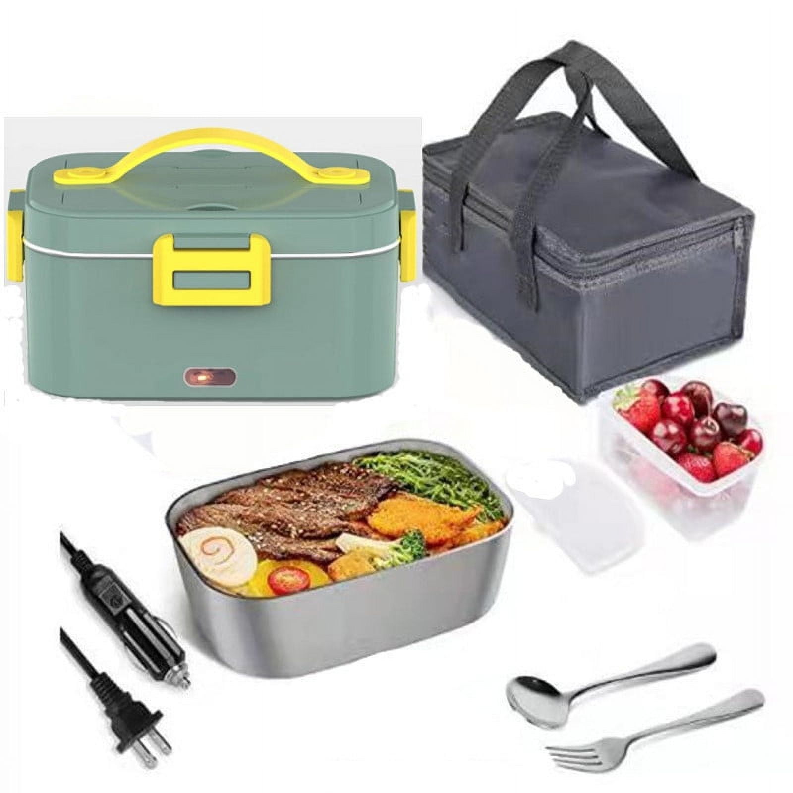 Wamans Bento Lunch Box 1.8L Electric Lunch Box Dual Voltage Heating Lunch Box Portable 304 Inner Tank Insulation Free Water Filling Lunch Box