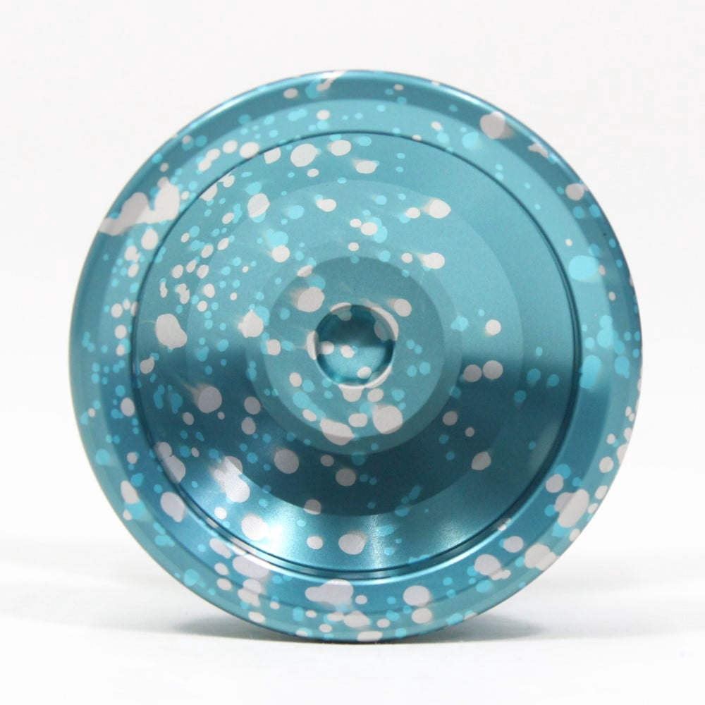 Unparalleled Ion and Anion Yo-Yo - Monometal and Bimetal YoYo Set (Ion Blue Speckle Anion Blue Speckle)