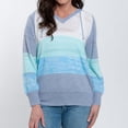 thumbnail image 4 of Elsie & Zoey Avalon Crochet Color Block Long Sleeve Hooded Pullover for Women, 4 of 8