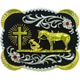 thumbnail image 1 of Moranse Religion Cross Cowboy Kneeling Prayer And Horse Design Belt Buckles, 1 of 6
