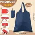 thumbnail image 2 of Uxcell 4 Paquete Bolsa de Viaje Plegable con Asas, Bolsas de Compras Reutilizables de Tela de Poliéster Ligera, Bolsa de Compras Lavable para Mujeres y Hombres, Almacenamiento de Playa, Azul Marino, 2 of 7
