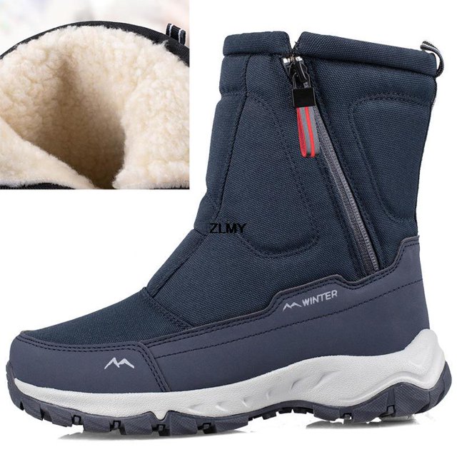 Botas de nieve impermeables para hombre y mujer, botines de invierno con plataforma, zapatos cálidos de felpa para hombre, botas de nieve antideslizantes para exteriores para hombre