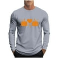 thumbnail image 2 of FDGIU Men's Halloween Graphic Tees Men Fashion Casual Print Sports Long Sleeves Round-Neck Blouses Shirts Casual Shirts, 2 of 5