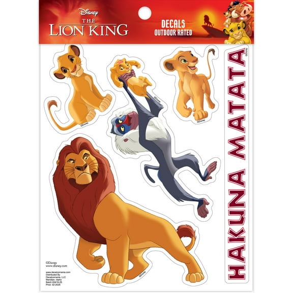 Disney The Lion King Decals - Set of 5 Vinyl Stickers Mufasa Simba Rafiki Nala for Car Laptop Computer Kids Water Bottle Outdoor Waterproof
