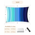 thumbnail image 6 of Sun Shade Sail 12x16Ft Blue Gradient Stripes Texture Uv Block Sunshade Canopy Outdoor Shade Cover Rectangle Shade Cloth For Patio Garden Yard Deck Pergola, 6 of 6