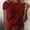 Red, variant on Women's Floral Lace Short-Sleeve Blouse, Scalloped Neckline Casual Top, Breathable Lined Lace T-Shirt, 5 Colors Sizes S-5XL