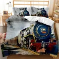 Steam Duvet Cover Digital Illustration of A on A Steel Railway Track Adventure Art