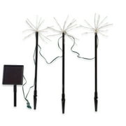 Holiday Time Set of 3 Solar-Powered Cool White LED Starburst Yard Stakes, with 8 Functions