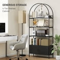 thumbnail image 4 of HOMCOM 4-Tier Shelving Unit with Cabinet for Living Room, Office, Black, 4 of 10