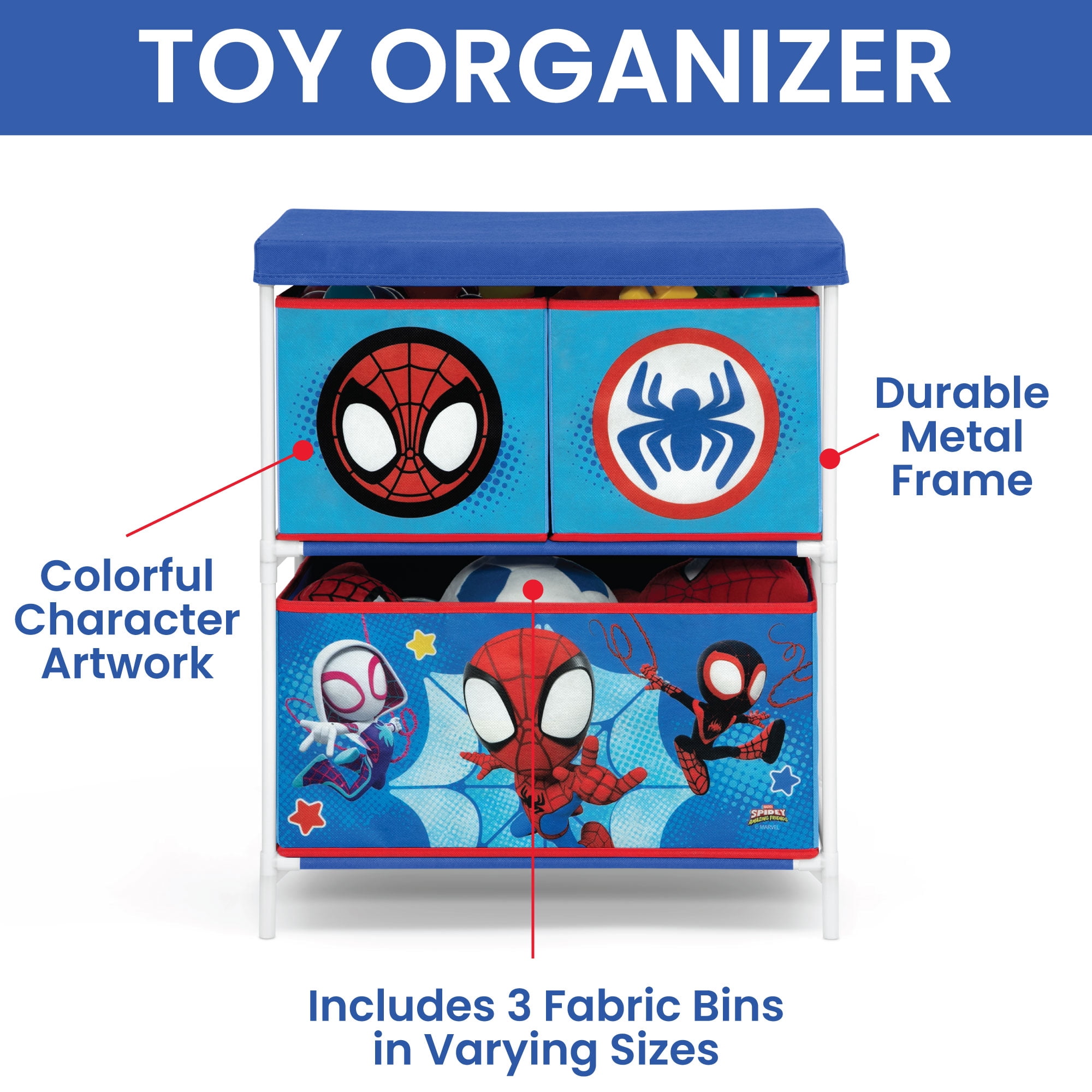 Spidey and His Amazing Friends 3-Piece Toddler Bedroom Set by Delta Children, Blue