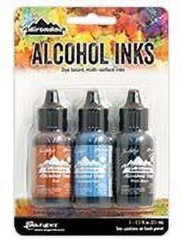 Ranger Tim Holtz Ink Bundle - Set of 9 Alcohol Inks with Bonus PTP Mixing Tray and Foam Paint Dobbers (Bold Collection - Miners Lantern, Nature Walk, Mariner)