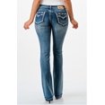thumbnail image 3 of Charme by Grace in LA Jeans Women's Faux Flap Pocket Embroidered Bootcut Jeans (30, Blue), 3 of 3