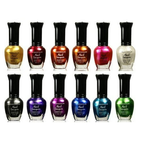 Nails 2000 Pc - Kleancolor Nail Polish - Awesome Metallic Full Size Lacquer Lot of 12-pc Set