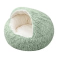 thumbnail image 2 of Steadline Round Plush Pet Bed with Deep Sleeping Bag Design - Self-Warming Fleece Lining for Winter Comfort - Calming Nest for Small Medium Dogs, 2 of 3