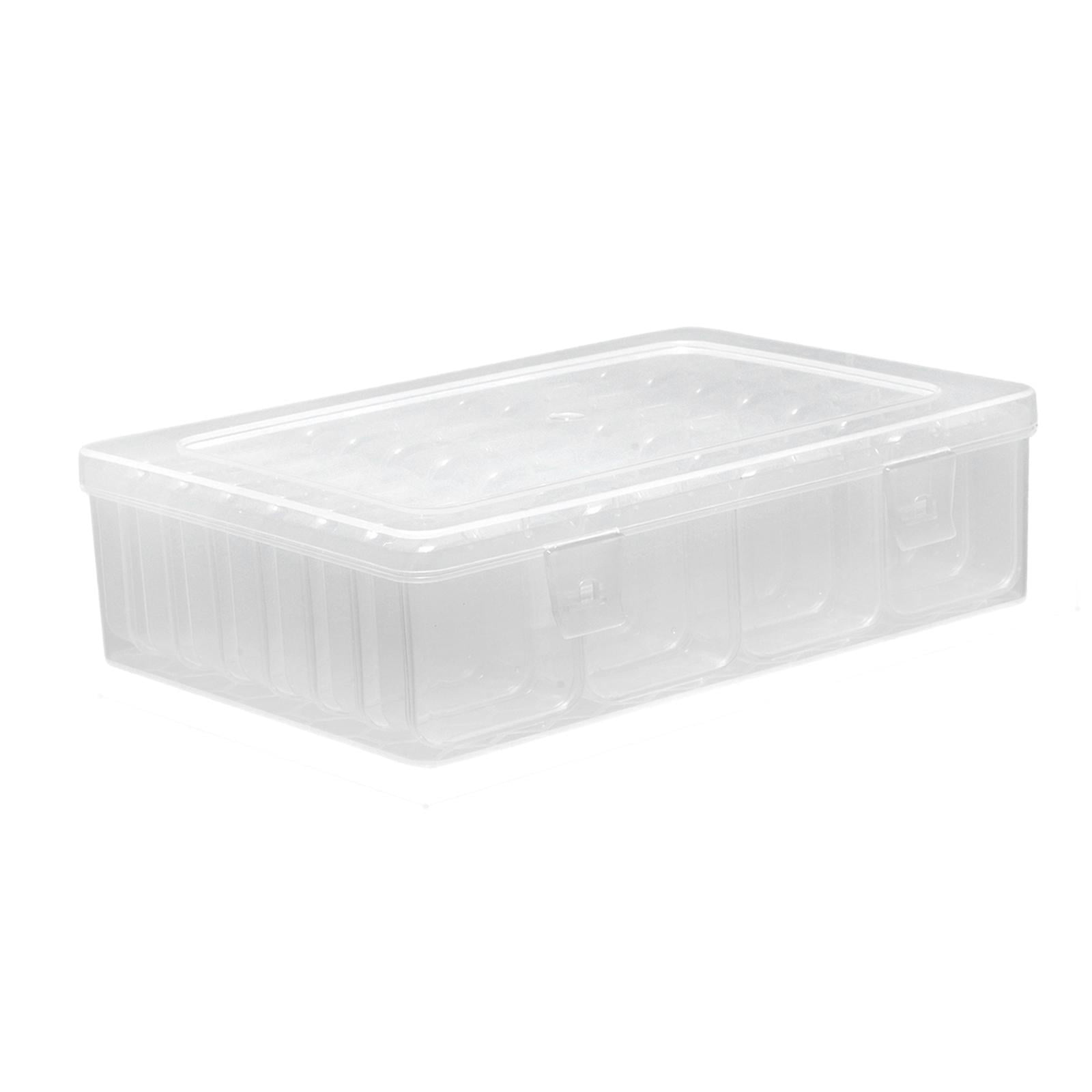 Milageto Mini Carry Case Transparent Container Beads Small Bead Storage Organizer Box 21.8cmx15cmx5.8cm