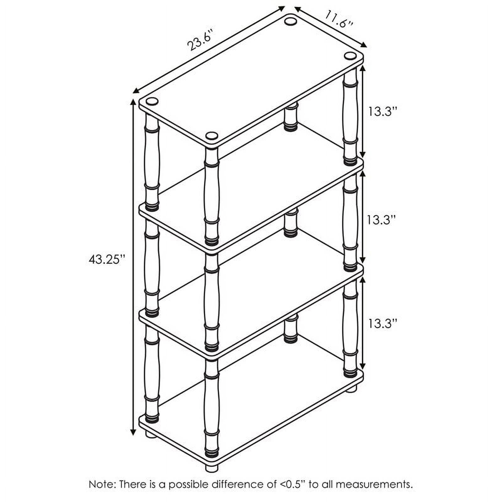 Furinno 23.6 W x 11.6 D x 43.25 H 4-Shelf Decorative Shelves, Americano and Black