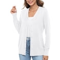 thumbnail image 4 of Uvplove Women Long Sleeve Soft Basic Knit Cardigan Sweater,Pure White,S-3XL, 4 of 13