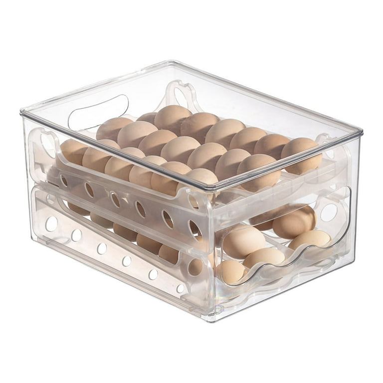 NewHome 2-Piece: Plastic Egg Holder Stackable Egg Storage Box