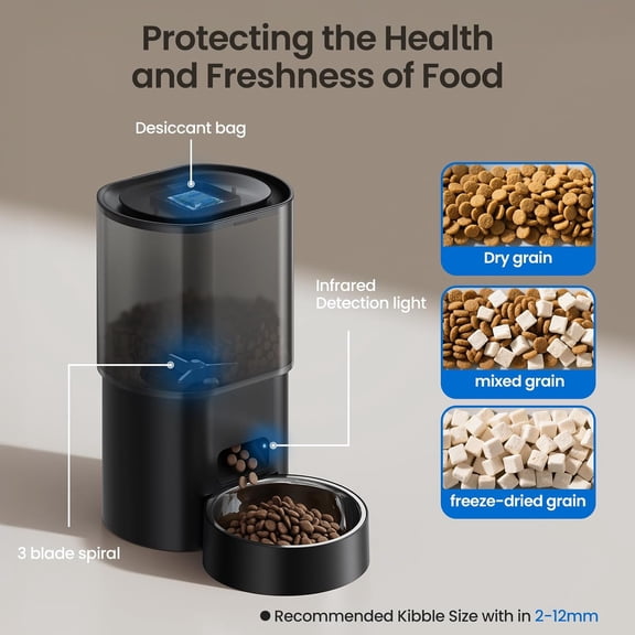 Automatic Cat Feeder and Water Fountain, 2-in-1 WiFi Smart Pet Food Dispenser with Voice Recording for Cats and Small Dogs