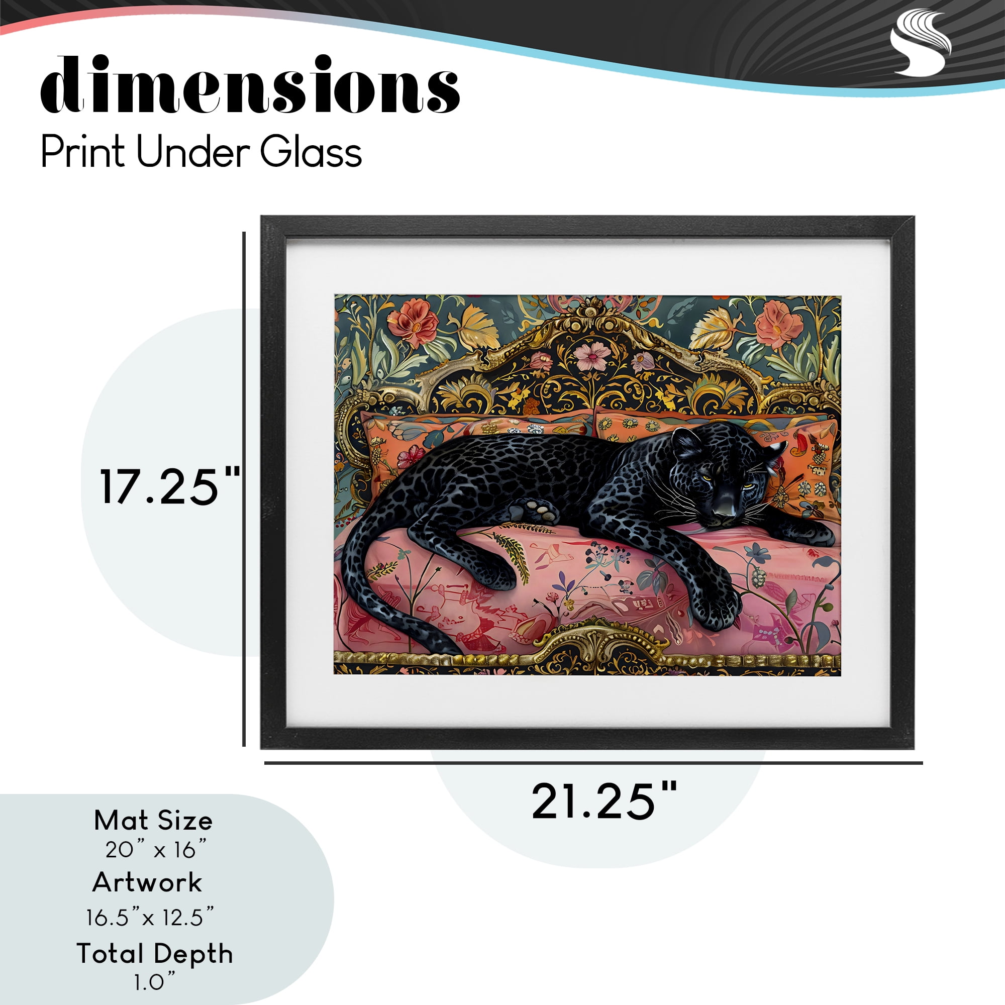 Stupell Industries Lazy Black Elegant Leopard Black Framed Print Under Glass, design by Creative Studio