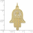 thumbnail image 3 of 14K Yellow Gold Polished Solid Filigree Hamsa Pendant (33.5 X 20.5) Made In United States -Jewelry By Sweet Pea, 3 of 7