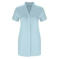 thumbnail image 3 of Besolor Nightgowns for Women Button down Short Sleeve Sleep Shirt V Neck Nightshirt Casual Soft Sleepwear Pajams Dress, 3 of 7
