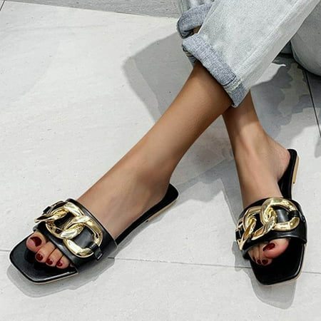 

Vintage Boho Sandals Gnobogi Women s Flat Shoes Ladies Beach Sandals Summer Non-Slip Causal Slippers Beach Holiday Shoes Black