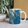 thumbnail image 5 of Dark Blue and Gold Liquid Marbling Ink Marble Abstract Pattern White Ceramic Cup, 11 Oz Tea Mug, Coffee Mug, Milk Mug, Juice Ceramic Cup for Home Offices Cafe Party Mom Father Daughter Son, 5 of 5