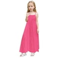 thumbnail image 2 of Spazoro Toddler Girls A-Line Dress, Casual V-Neck Sleeveless Solid Color Princess Dresses for Child Girls Hot Pink Size 13 T, 2 of 9