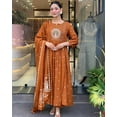 thumbnail image 4 of KLOSIA Women Embroidery Solid Anarkali Kurta and Pant Set with Dupatta - Indian Ethnic Traditional Wear Anarkali Kurta Set, 4 of 7