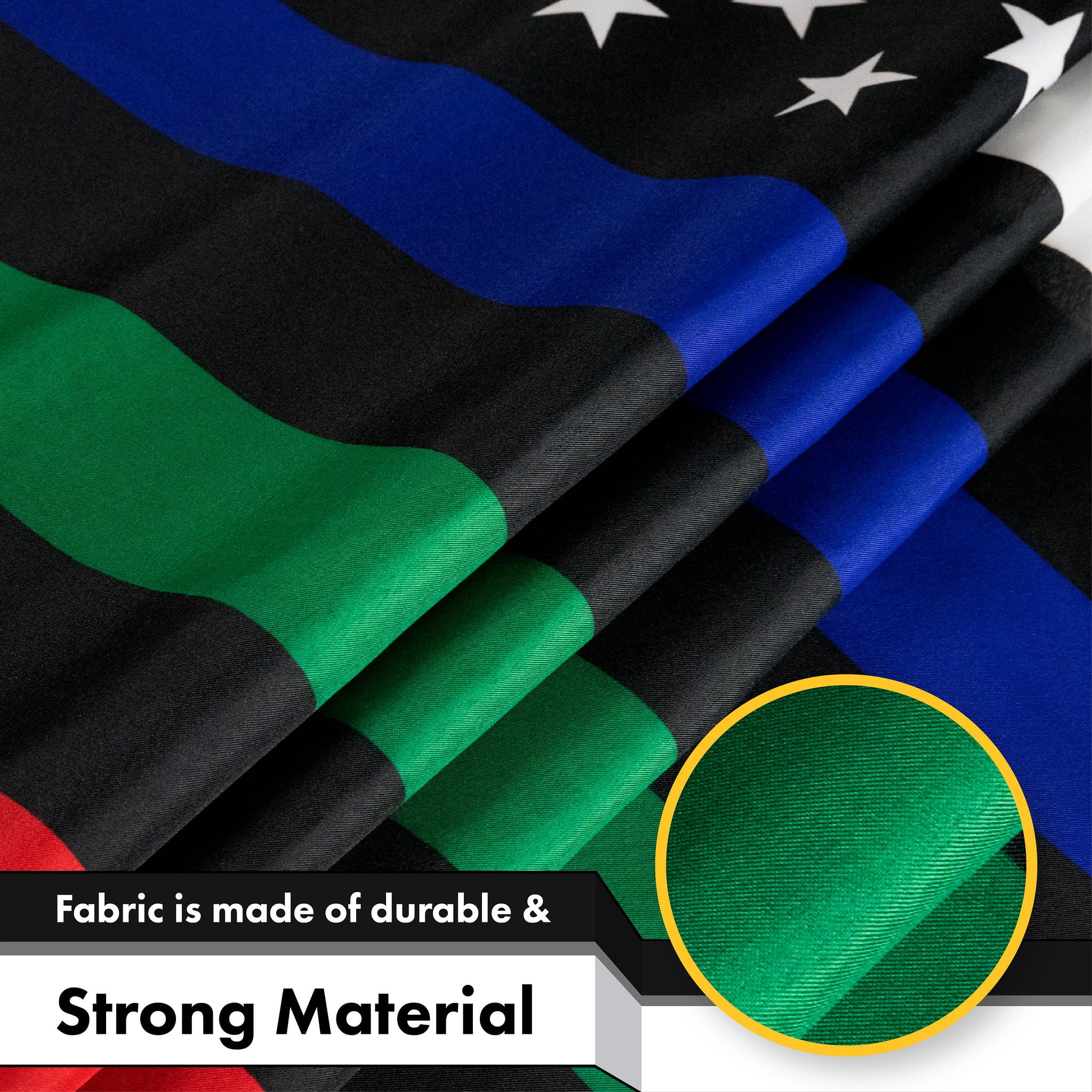 Thin Blue Green Red Line US Flag 3x5FT 2-Pack Printed 150D Polyester By G128