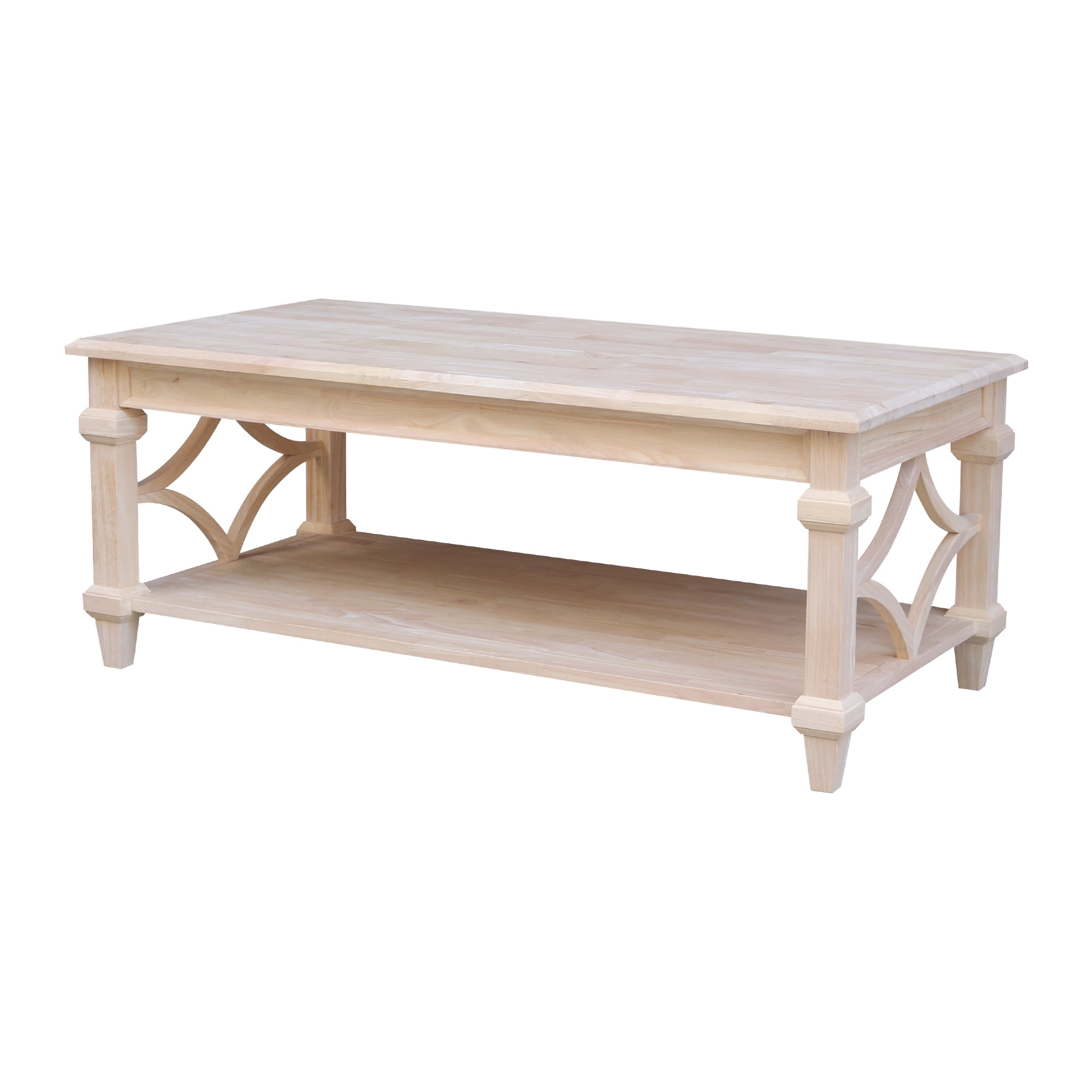 International Concepts Josephine Solid Wood Coffee Table with Shelf