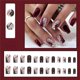 thumbnail image 5 of RUOKEXIN Uñas postizas acrílicas de presión 24 piezas color vino tinto, 5 of 6
