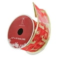thumbnail image 3 of Northlight Red and Gold Glittering Reindeer Wired Christmas Craft Ribbon 2.5" x 10 Yards, 3 of 3