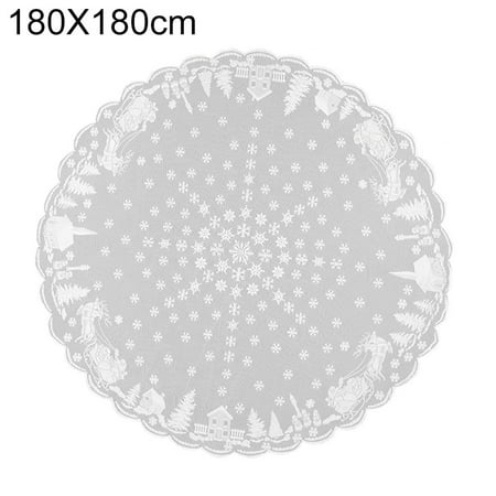 

Kaola Snowflake Elk Santa Claus Snowman Lace Tablecloth Table Cover Christmas Decor