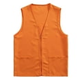 thumbnail image 2 of Hamky Vest for Women Waistcoat Vest Adult Postulant Activity Vest Supermarket Vests Clerk Workwear Fall Clothes Sleeveless&nbsp;Tops Orange M, 2 of 4