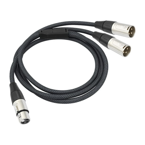 Cable divisor XLR Devinal balanceado hembra a doble macho de 1,5 m