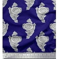 thumbnail image 1 of Soimoi Poly Georgette Fabric Leaves & Floral Block Print Sewing Fabric Yard 42 Inch Wide, 1 of 2
