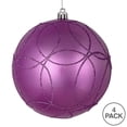 thumbnail image 4 of Vickerman 4" Orchid Candy Finish Ornament with Circle Glitter Pattern, 4 per Bag, 4 of 4