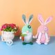 thumbnail image 5 of 2 piezas de decoraciones de Pascua de primavera, gnomo de peluche, figurita de elfo Tomte escandinavo hecha a mano, muñeco de peluche sin rostro con flor, adornos de decoración del hogar de conejo de, 5 of 5